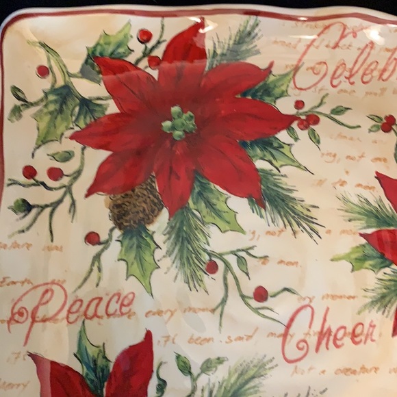 11” square Christmas platter holiday - Picture 2 of 5
